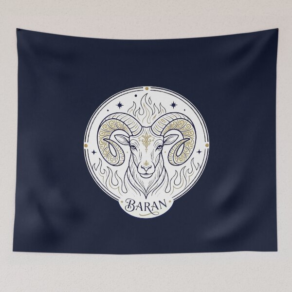 Item preview, Aries Celestial Ram Zodiac Sign – Astrological Line Art designed and sold by mijaczeek.