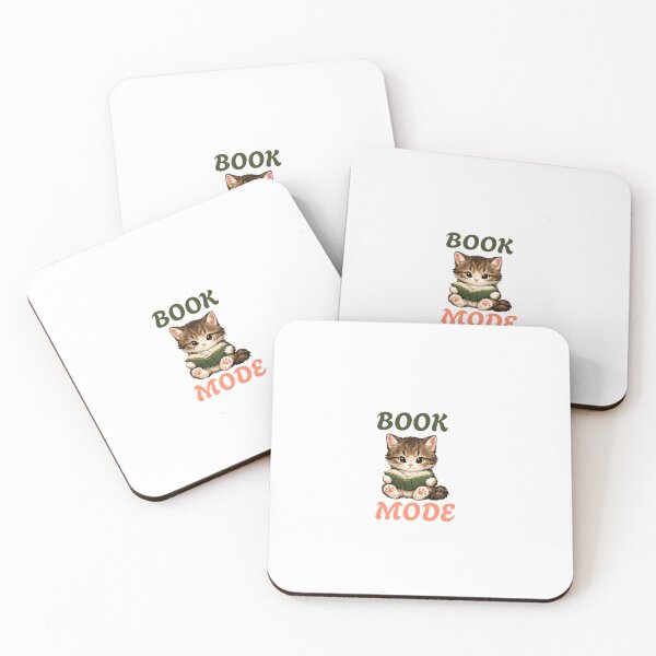 Item preview, BOOD MODE WITH CAT READING A BOOK ART FOR BOOK LOVERS. designed and sold by ZANU creativity.