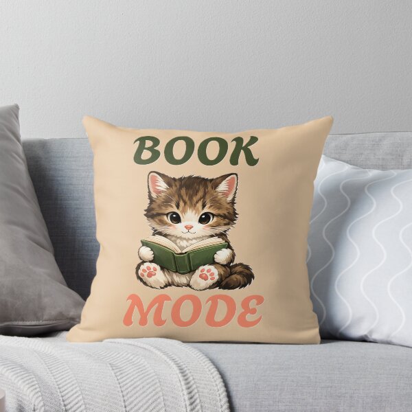 Item preview, BOOD MODE WITH CAT READING A BOOK ART FOR BOOK LOVERS. designed and sold by ZANU creativity.