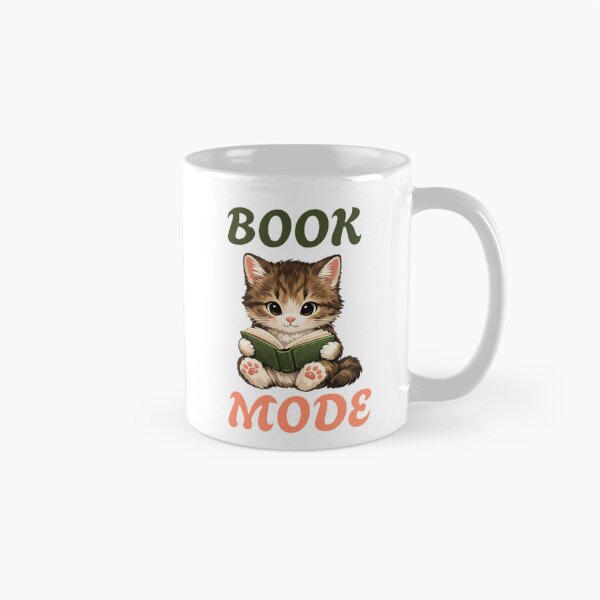Item preview, BOOD MODE WITH CAT READING A BOOK ART FOR BOOK LOVERS. designed and sold by ZANU creativity.