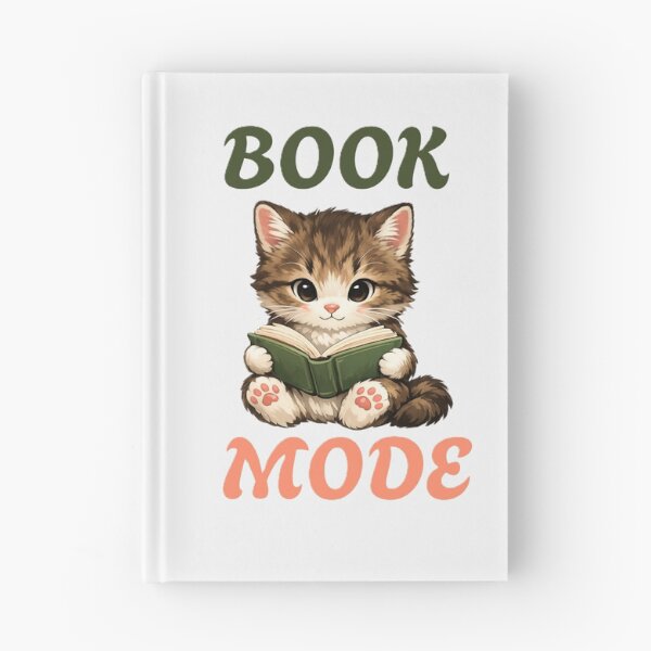 Item preview, BOOD MODE WITH CAT READING A BOOK ART FOR BOOK LOVERS. designed and sold by ZANU creativity.