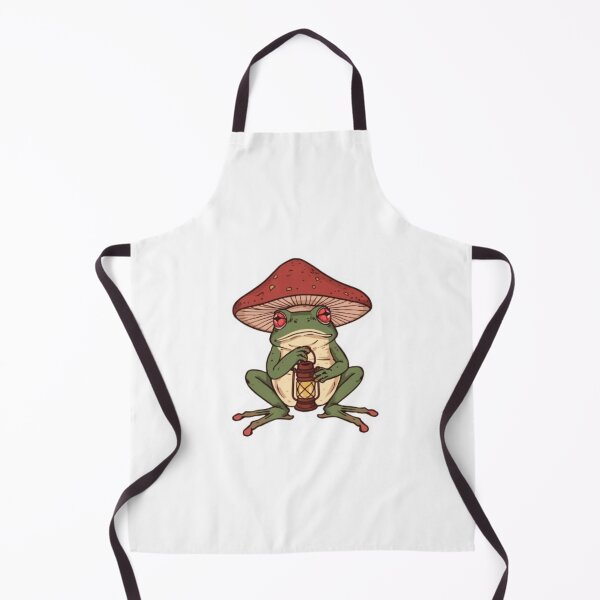 Item preview, Cute Cottagecore Frog with Mushroom Hat and Lantern designed and sold by ByKayaPrints.