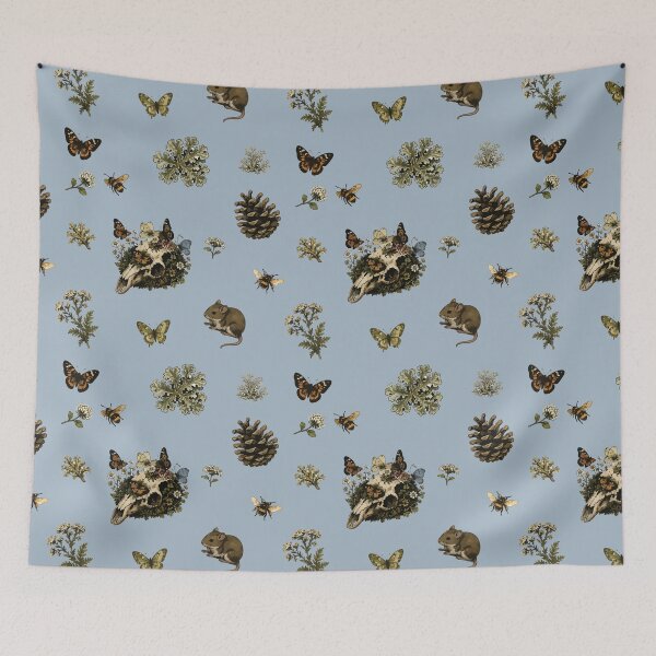 Item preview, Forestcore Woodland Skull Seamless Pattern with Bees and Butterflies 3 designed and sold by SimplePoDesign.