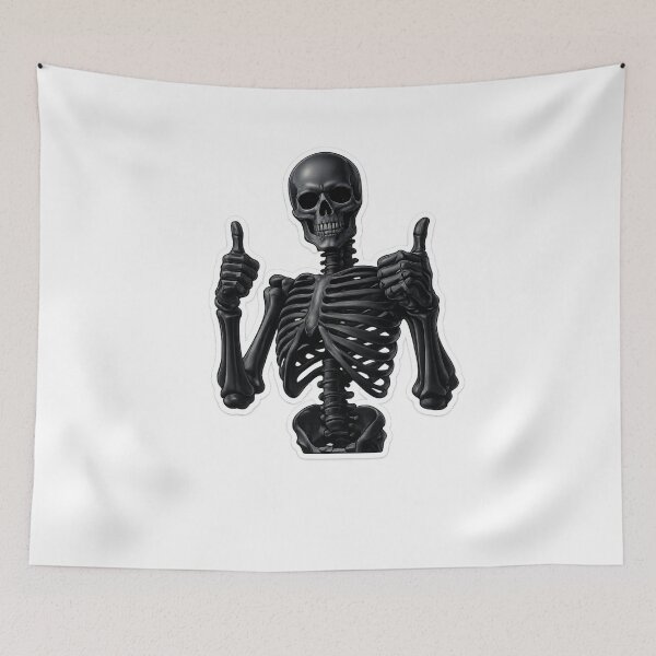 Item preview, Black Skeleton Double Thumbs Up Sticker Main Tag: skeleton designed and sold by ZenOtaku Lab.