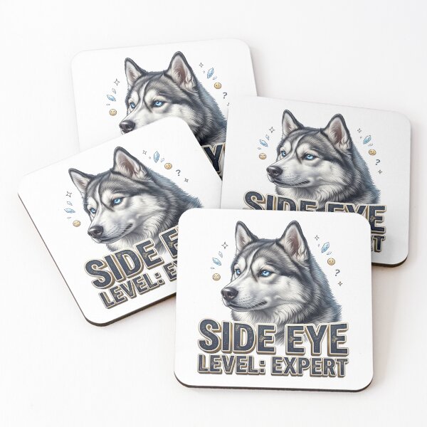Item preview, Husky Meme Side Eye Expert Dog Art designed and sold by pradeepvisuals.
