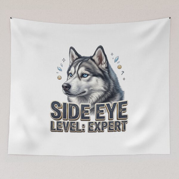 Item preview, Husky Meme Side Eye Expert Dog Art designed and sold by pradeepvisuals.