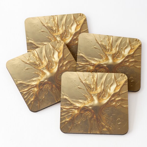 Item preview, Liquid Gold Splash Abstract 3D Art designed and sold by Rewolucja.