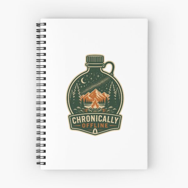 Item preview, Chronically Offline Camping Campfire Vintage Badge designed and sold by ByKayaPrints.