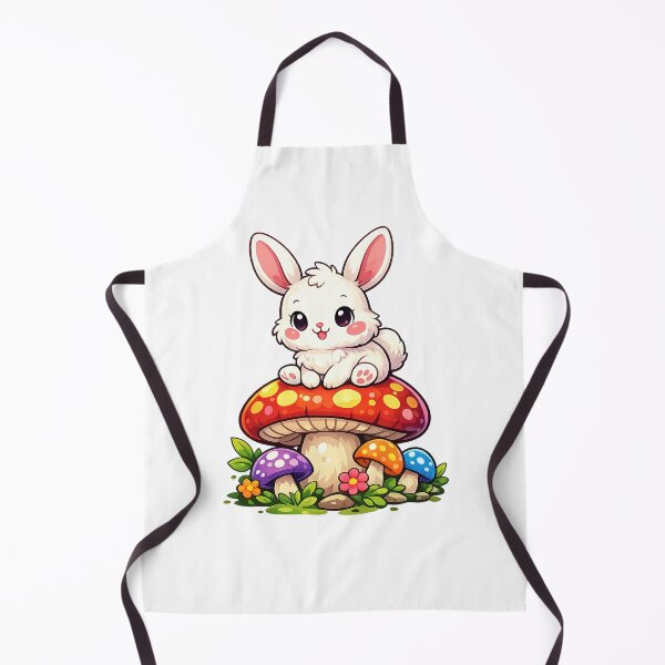 Item preview, A cute rabbit is sitting on a mushroom. designed and sold by Designfs.