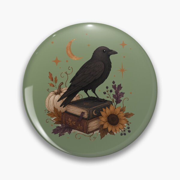 Item preview, Mystical Raven on Spell Books - Cozy Halloween Witchcore Art designed and sold by Cannaxes Studio.