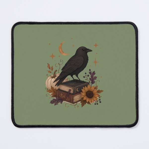Item preview, Mystical Raven on Spell Books - Cozy Halloween Witchcore Art designed and sold by Cannaxes Studio.