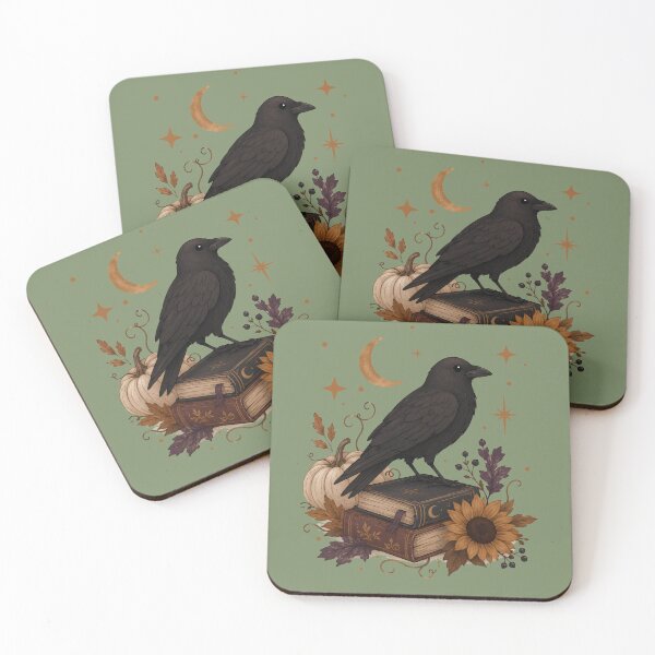 Item preview, Mystical Raven on Spell Books - Cozy Halloween Witchcore Art designed and sold by Cannaxes Studio.