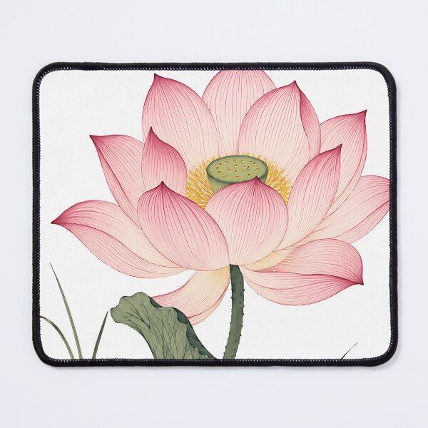 Item preview, Pink Lotus Blossom | Traditional Asian Botanical Illustration designed and sold by AlaisMathieu.