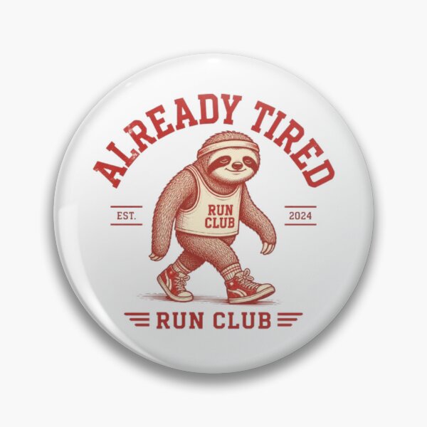 Artikelvorschau, Schon müde Laufclub Faultier Vintage Retro entworfen und verkauft von ByKayaPrints.