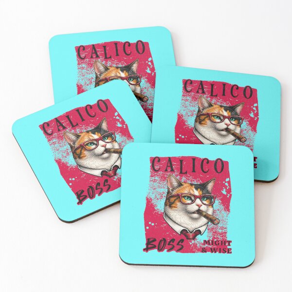 Item preview, Calico Cat Boss Design – Funny Cat with Cigar Mafia Style designed and sold by PixelsPaws.