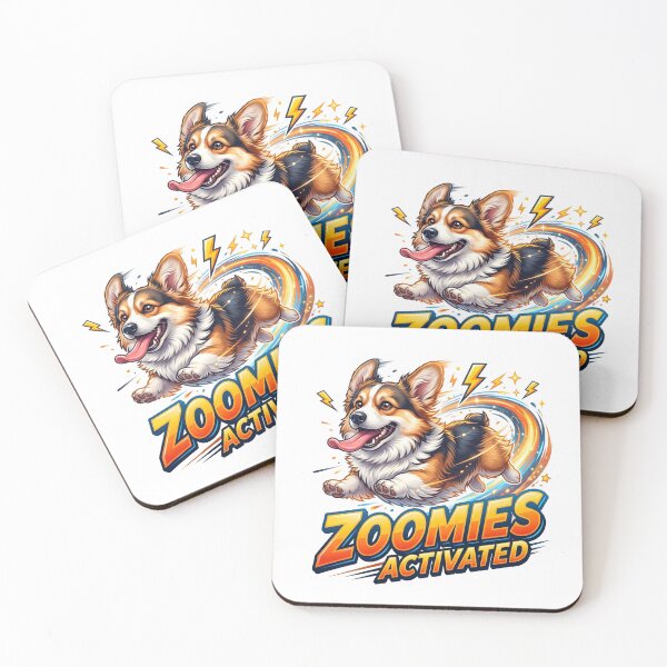 Item preview, Zoomies Activated Funny Corgi Dog Art designed and sold by pradeepvisuals.