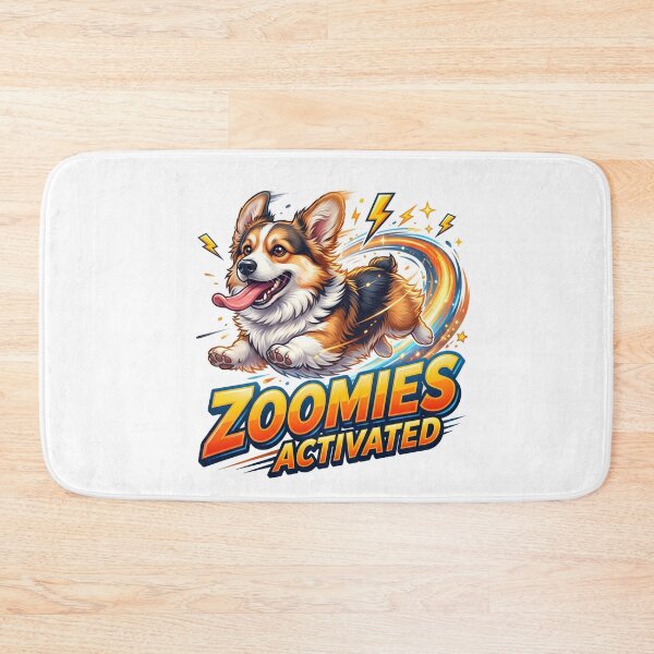 Item preview, Zoomies Activated Funny Corgi Dog Art designed and sold by pradeepvisuals.