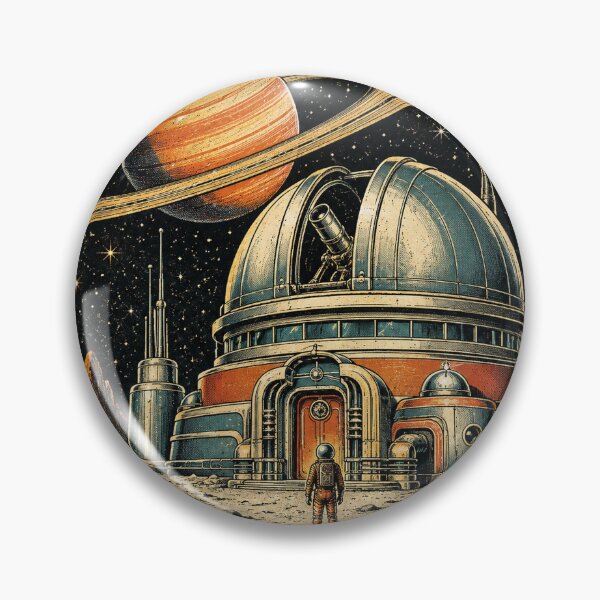 Item preview, Retro Sci-Fi Space Observatory Planet designed and sold by DigitalDream Gallery.