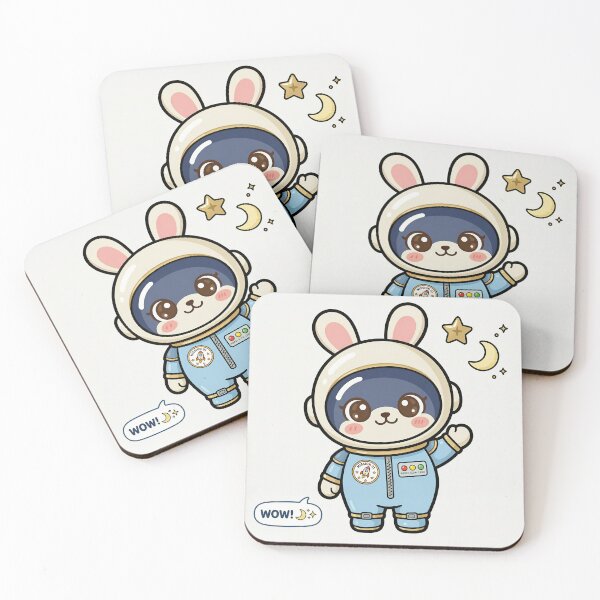 Item preview, Bunny Test Cute Kawaii Bunny Astronaut on Moon designed and sold by DIUMERI.