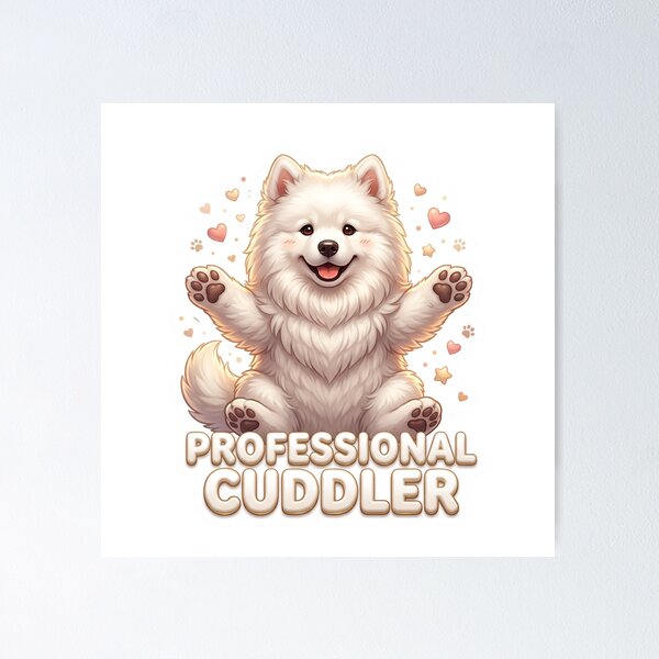 Item preview, Professional Cuddler Fluffy Samoyed Dog designed and sold by pradeepvisuals.