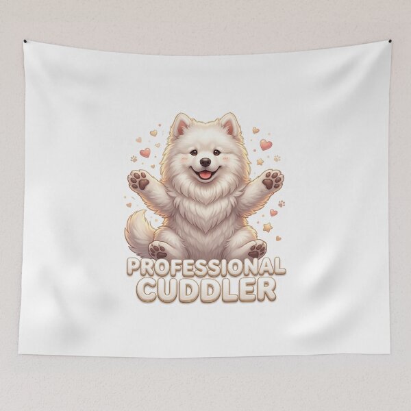 Item preview, Professional Cuddler Fluffy Samoyed Dog designed and sold by pradeepvisuals.