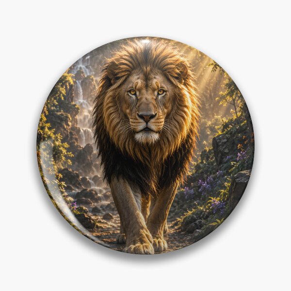 Item preview, Majestic Lion Walking Through the Forest | Fantasy Wildlife Art | King of the Wild designed and sold by ManJiangHong.