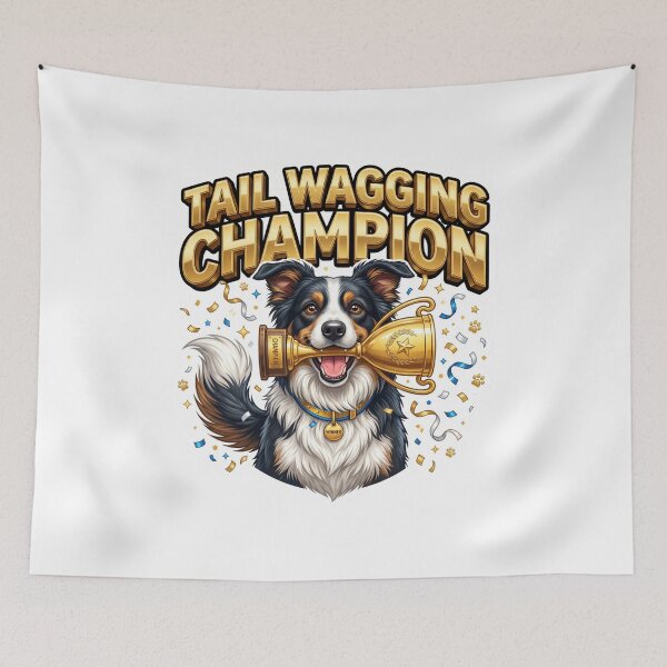 Item preview, Tail Wagging Champion Border Collie Art designed and sold by pradeepvisuals.