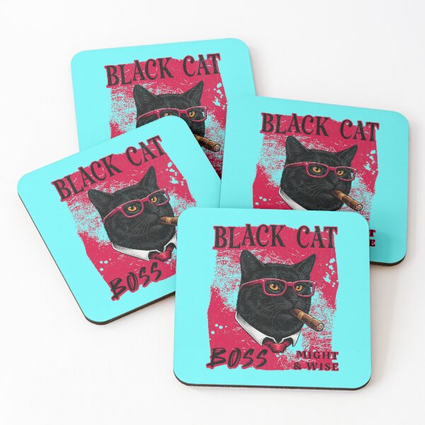 Item preview, Black Cat Boss Design – Funny Black Cat with Cigar Mafia Style designed and sold by PixelsPaws.