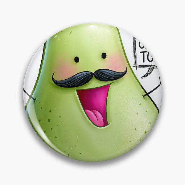 Item preview, Cheerful Cartoon Pear with Mustache and Quote designed and sold by Artessie.