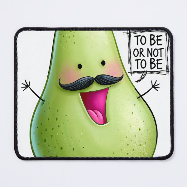Item preview, Cheerful Cartoon Pear with Mustache and Quote designed and sold by Artessie.