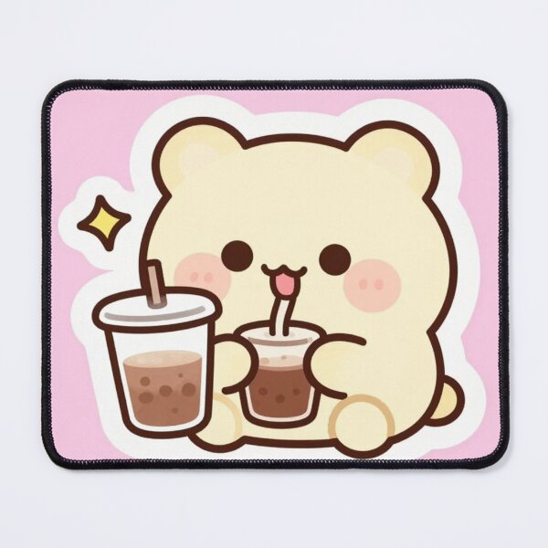 Item preview, Cute Kawaii Bear Drinking Boba Milk Tea designed and sold by CreativeADB7.