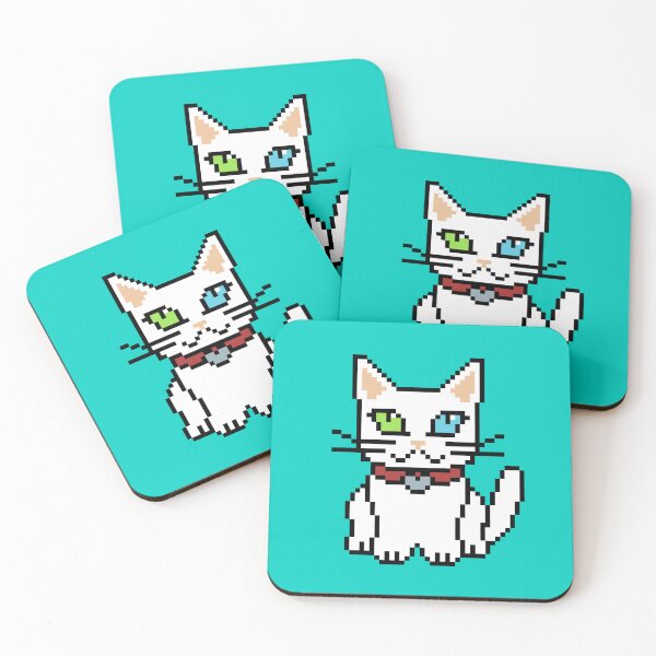 Item preview, Cute Pixel Art White Cat | Retro 8-Bit Pixel Art designed and sold by OpenTabsDesigns.