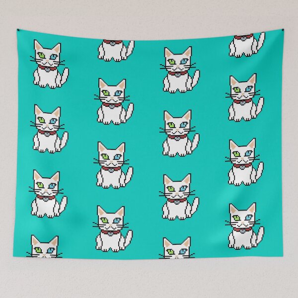Item preview, Cute Pixel Art White Cat | Retro 8-Bit Pixel Art designed and sold by OpenTabsDesigns.