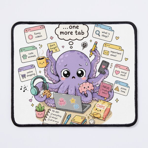 Item preview, ADHD Octopus Too Many Tabs Funny Neurodivergent designed and sold by DigitalDream Gallery.