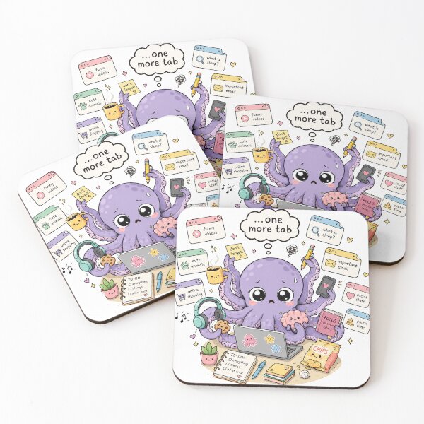 Item preview, ADHD Octopus Too Many Tabs Funny Neurodivergent designed and sold by DigitalDream Gallery.