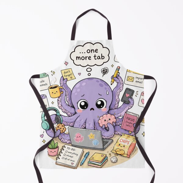 Item preview, ADHD Octopus Too Many Tabs Funny Neurodivergent designed and sold by DigitalDream Gallery.