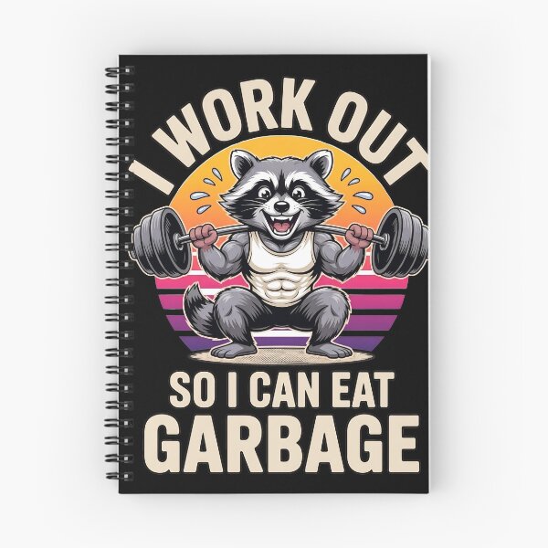 Item preview, Funny Gym Raccoon Shirt - I Work Out So I Can Eat Garbage Weightlifting Graphic Tee designed and sold by BobaTeeStore.