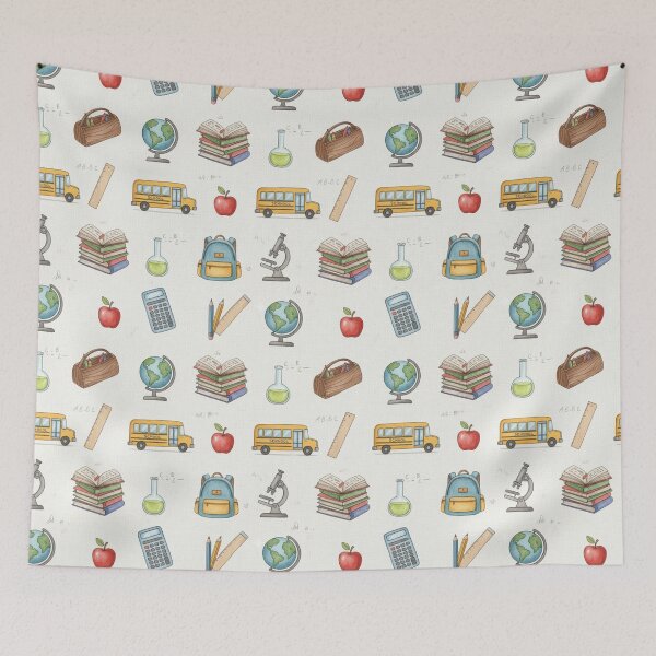 Item preview, Back To School Watercolor Pattern designed and sold by QCena.