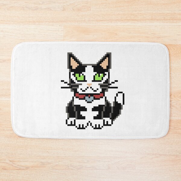 Item preview, Cute Pixel Art Black And White Cat | Retro 8-Bit Pixel Art designed and sold by OpenTabsDesigns.