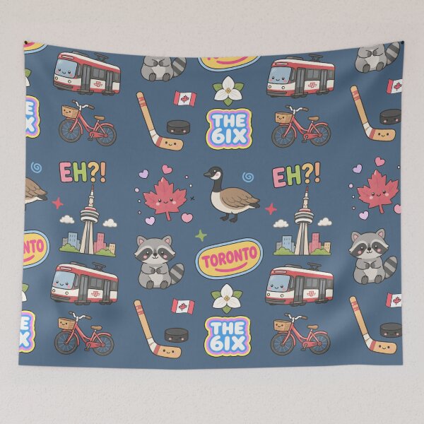 Item preview, Toronto Cute Pastel Seamless Pattern designed and sold by HowToCanadian.