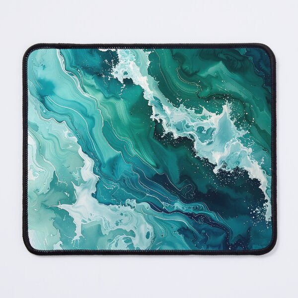 Item preview, Dynamic Emerald Sea Foam Ocean Waves designed and sold by BetweenForms.