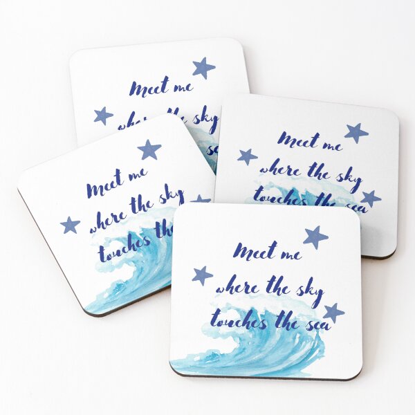 Item preview, : Meet Me Where the Sky Touches the Sea – Watercolor Ocean Quote designed and sold by NOUURRRR.