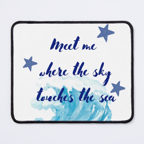 Item preview, : Meet Me Where the Sky Touches the Sea – Watercolor Ocean Quote designed and sold by NOUURRRR.