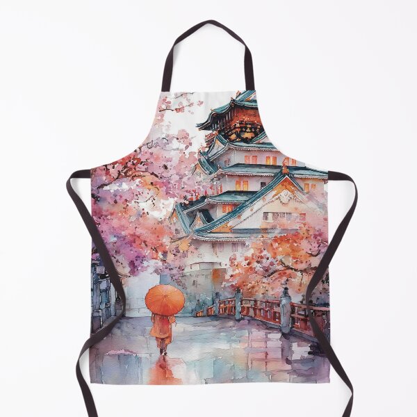 Item preview, Japanese Castle and Cherry Blossoms designed and sold by kaldart.