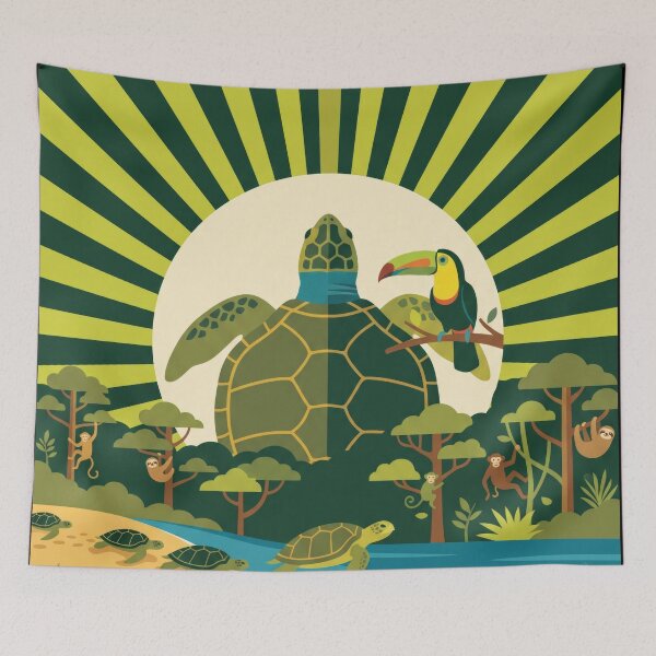 Item preview, Costa Rican Arribada - Tropical Wildlife Flat Vector Graphic designed and sold by ZUMERI.