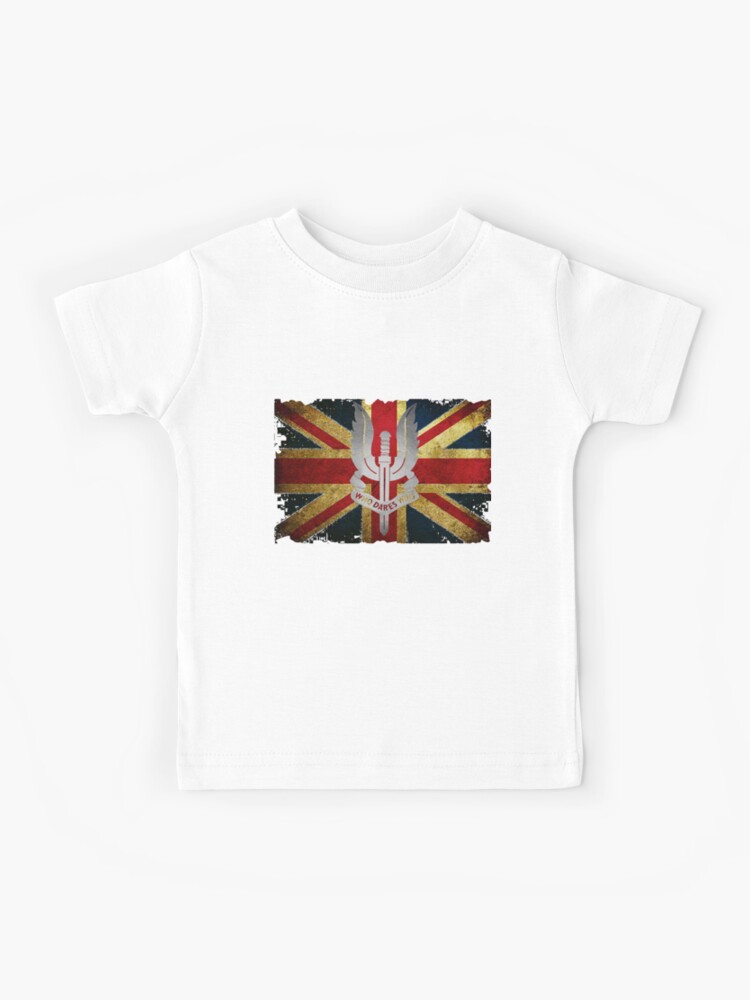 Faded Kids SAS Army Soldier Printed Military T-Shirt British Forces Childrens