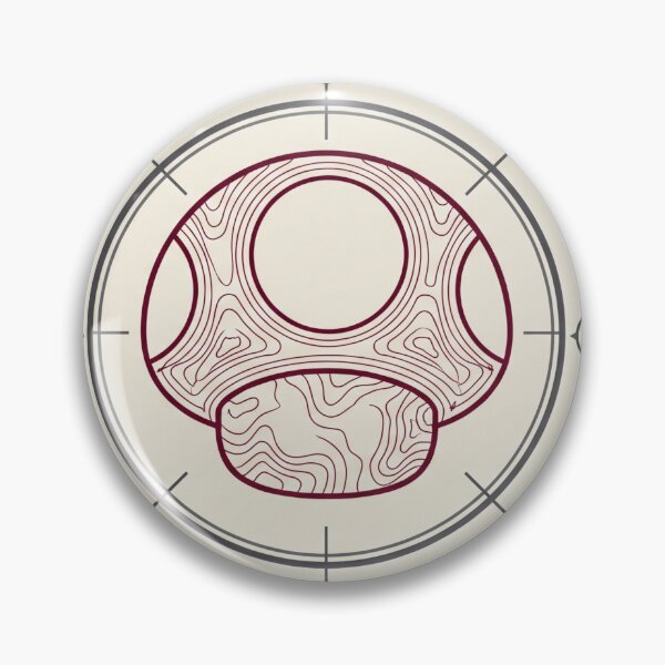 Item preview, Geometric Topographic Mushroom Explorer Compass Emblem designed and sold by YoyeShop.