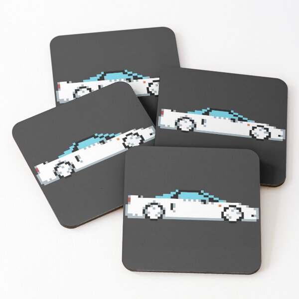Item preview, Retro 90s JDM White Sports Car Pixel Art designed and sold by OpenTabsDesigns.