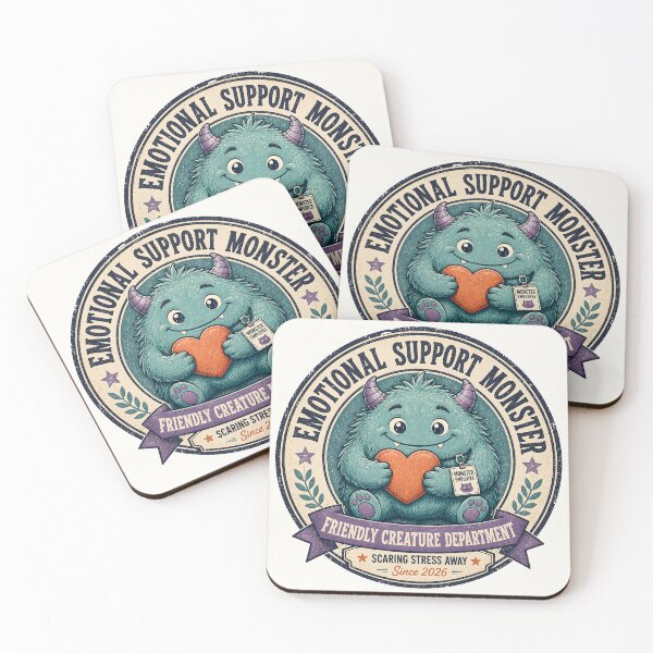 Item preview, Emotional Support Monster | Cute Vintage Friendly Creature Department | Funny Comfort Monster Retro Badge Sticker, T-Shirt & Gift designed and sold by  MAD's Recreation Studio.