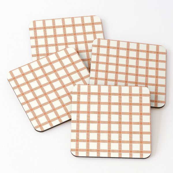 Item preview, Retro Burnt Orange Woven Grid Geometric Plaid Pattern designed and sold by Sappi1004.